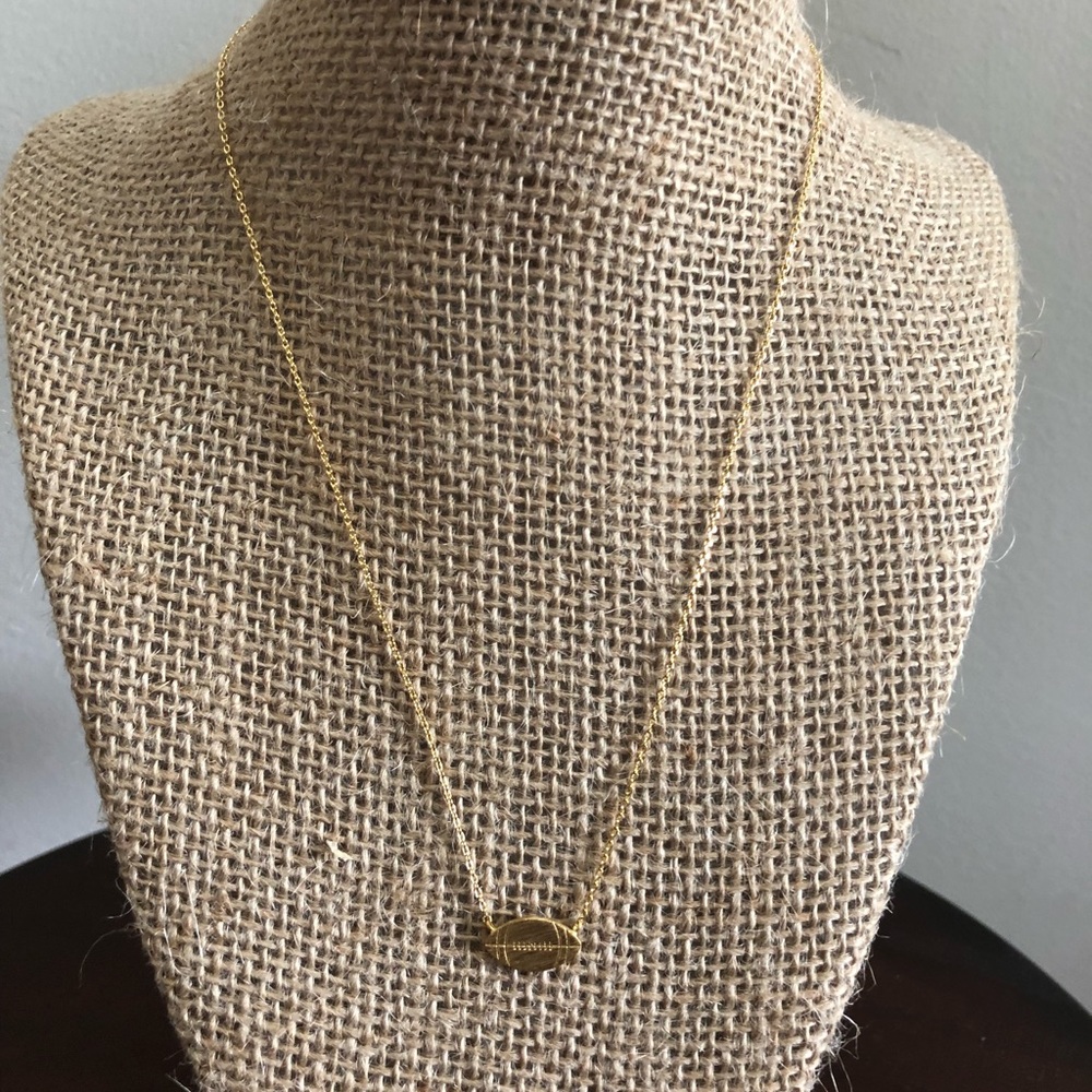 Dainty gold football necklace